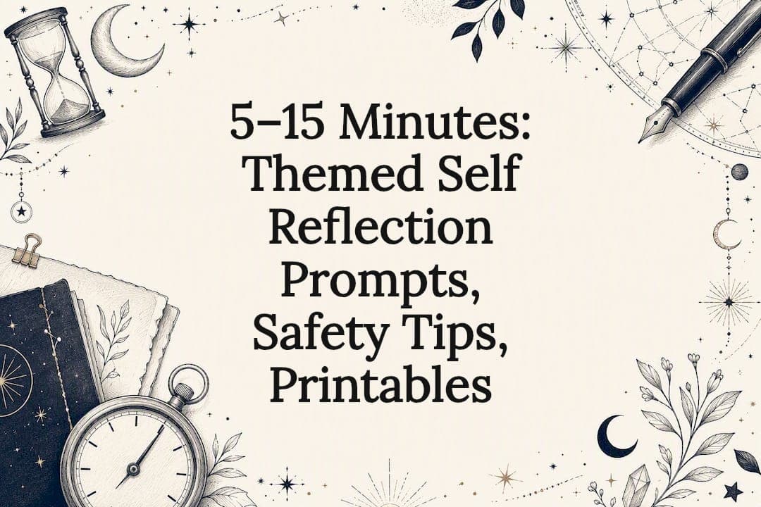 5–15 Minutes: Themed Self Reflection Prompts, Safety Tips, Printables